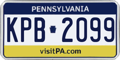 PA license plate KPB2099