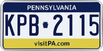 PA license plate KPB2115