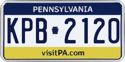 PA license plate KPB2120