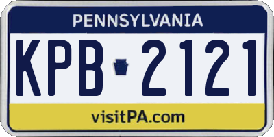 PA license plate KPB2121