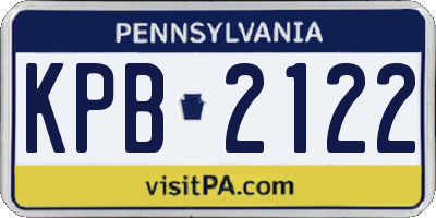 PA license plate KPB2122