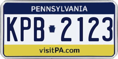PA license plate KPB2123