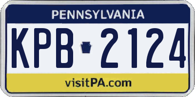 PA license plate KPB2124