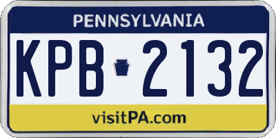 PA license plate KPB2132