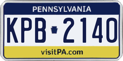 PA license plate KPB2140
