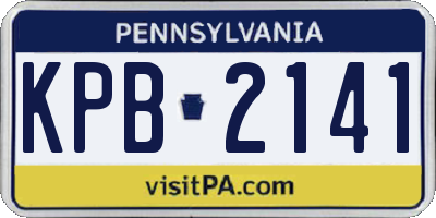 PA license plate KPB2141