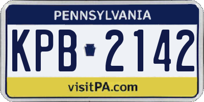 PA license plate KPB2142