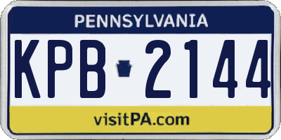 PA license plate KPB2144