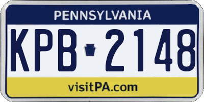 PA license plate KPB2148