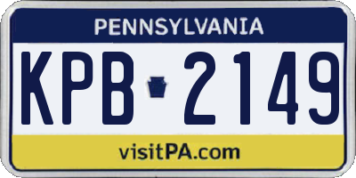 PA license plate KPB2149