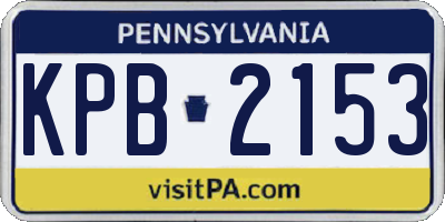 PA license plate KPB2153