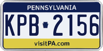 PA license plate KPB2156