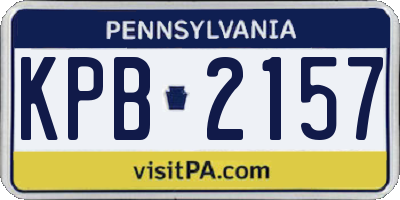 PA license plate KPB2157