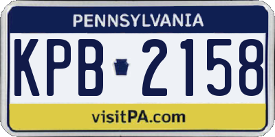 PA license plate KPB2158
