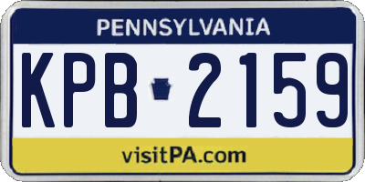 PA license plate KPB2159
