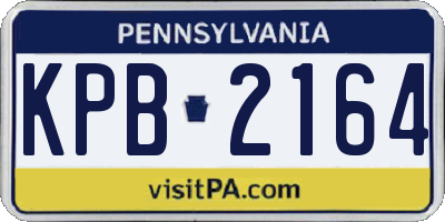 PA license plate KPB2164