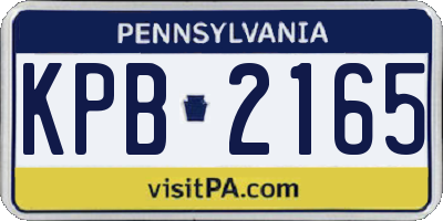 PA license plate KPB2165