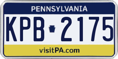 PA license plate KPB2175