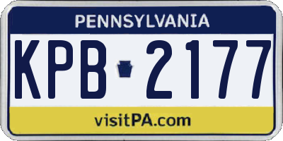 PA license plate KPB2177