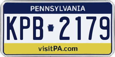 PA license plate KPB2179