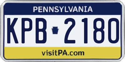 PA license plate KPB2180