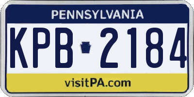 PA license plate KPB2184