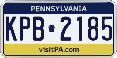 PA license plate KPB2185