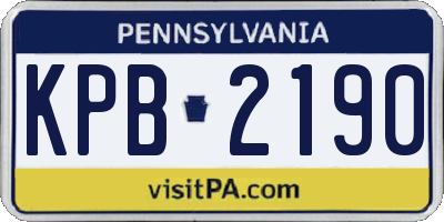 PA license plate KPB2190