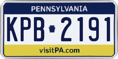 PA license plate KPB2191