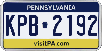 PA license plate KPB2192