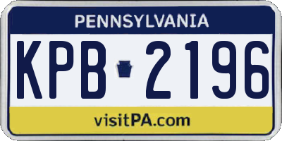 PA license plate KPB2196
