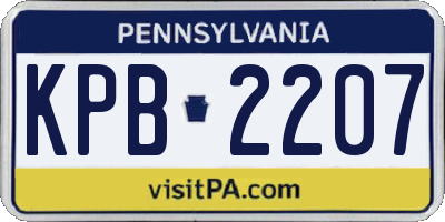 PA license plate KPB2207