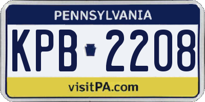 PA license plate KPB2208
