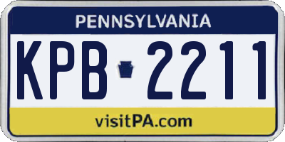 PA license plate KPB2211
