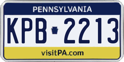 PA license plate KPB2213