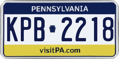 PA license plate KPB2218