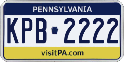 PA license plate KPB2222