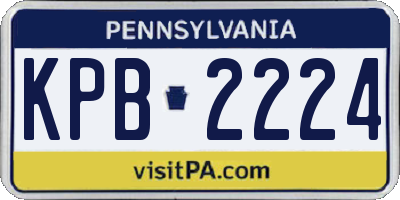 PA license plate KPB2224