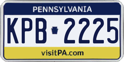 PA license plate KPB2225