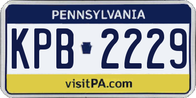 PA license plate KPB2229