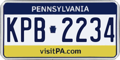 PA license plate KPB2234