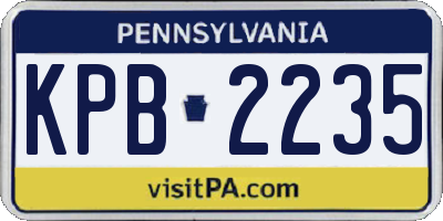 PA license plate KPB2235