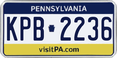 PA license plate KPB2236