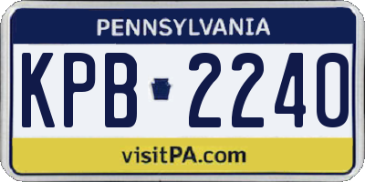 PA license plate KPB2240