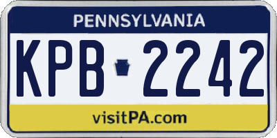 PA license plate KPB2242