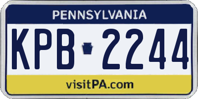 PA license plate KPB2244