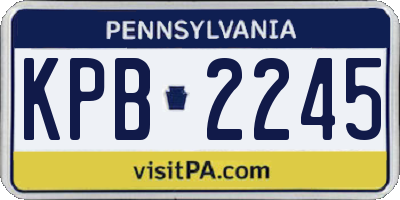 PA license plate KPB2245