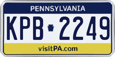 PA license plate KPB2249