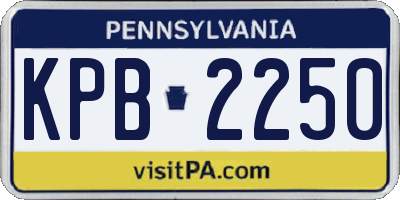 PA license plate KPB2250