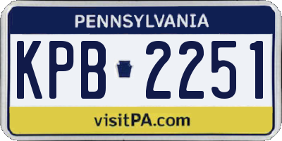 PA license plate KPB2251